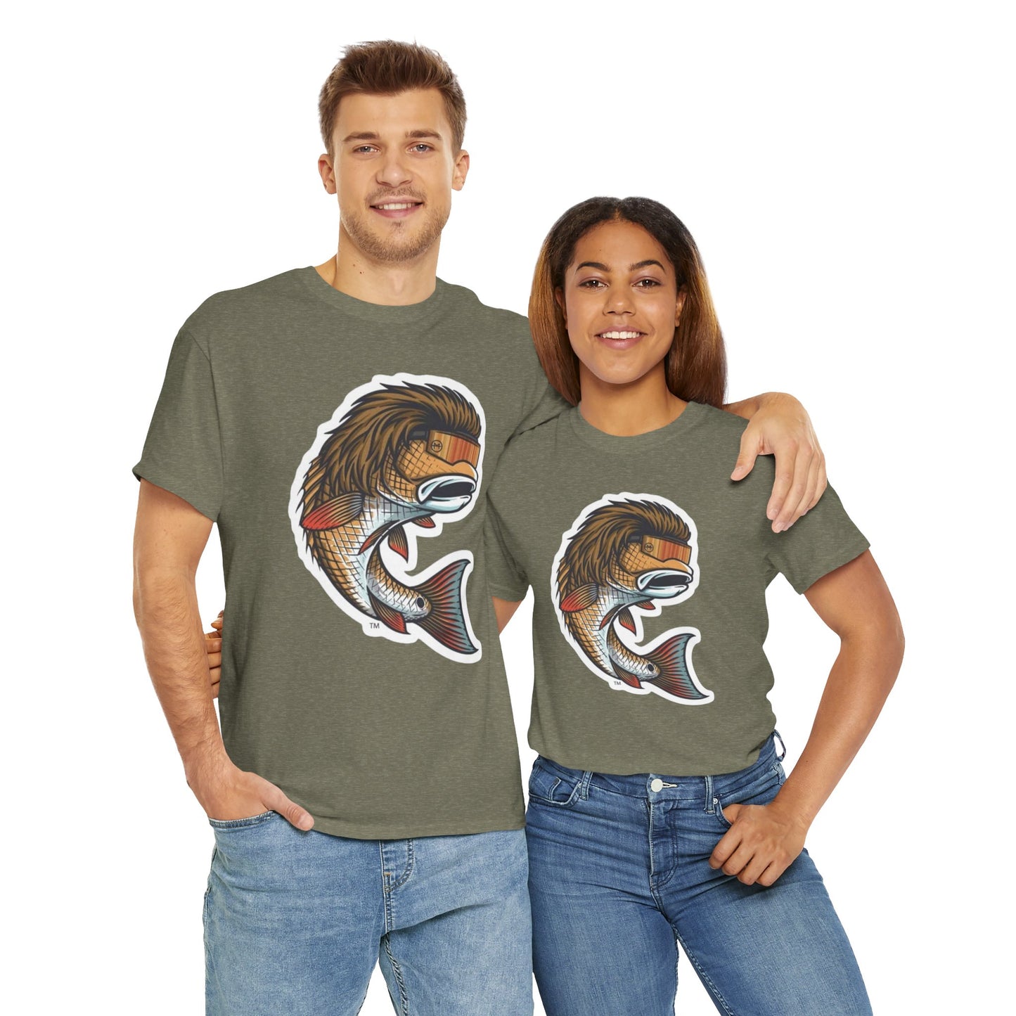 Fish mullet unisex heavy cotton t-shirt