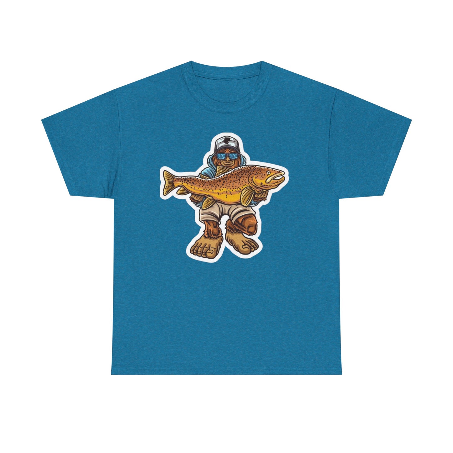 Bigfoot fishing unisex heavy cotton t-shirt