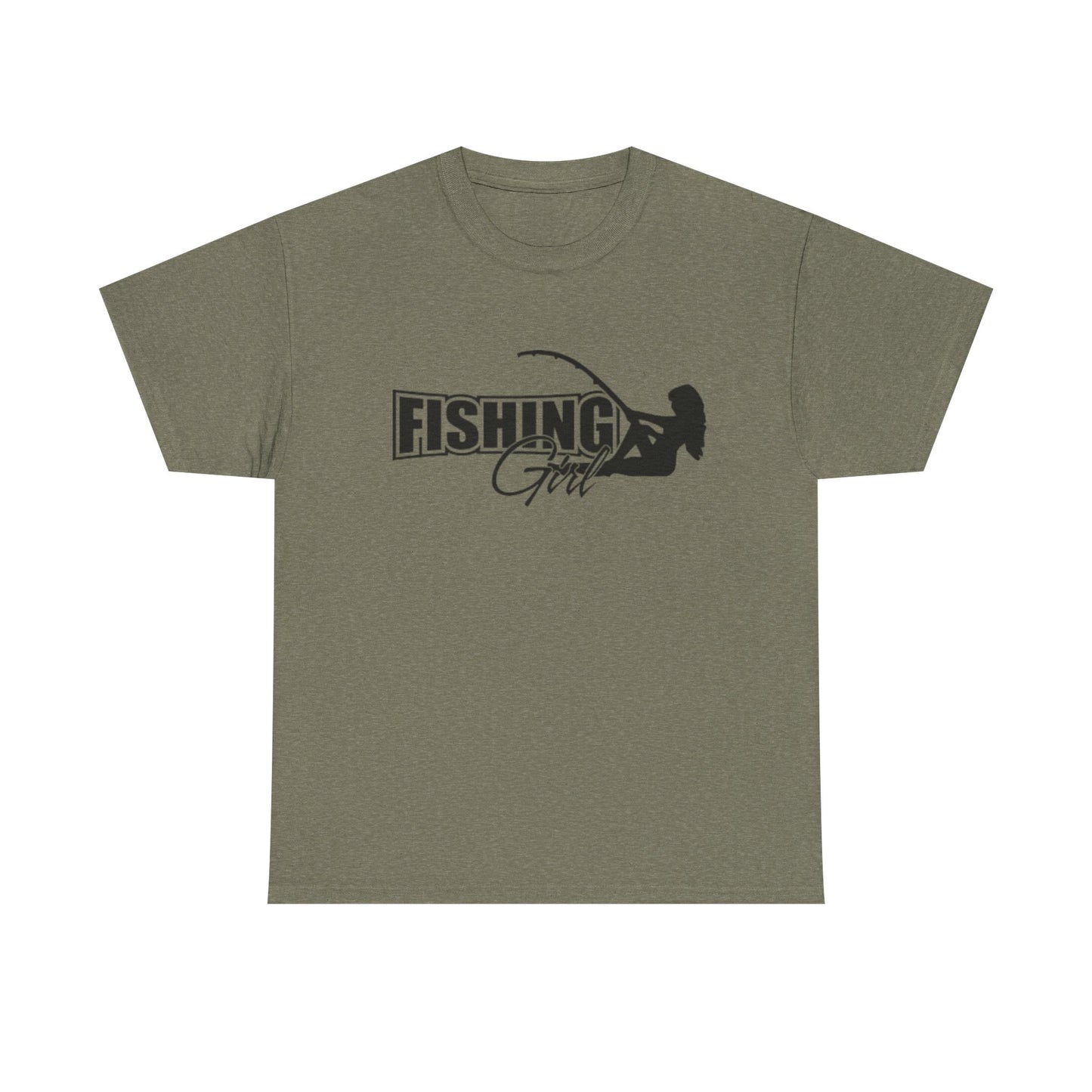 Fishing girl unisex heavy cotton t-shirt
