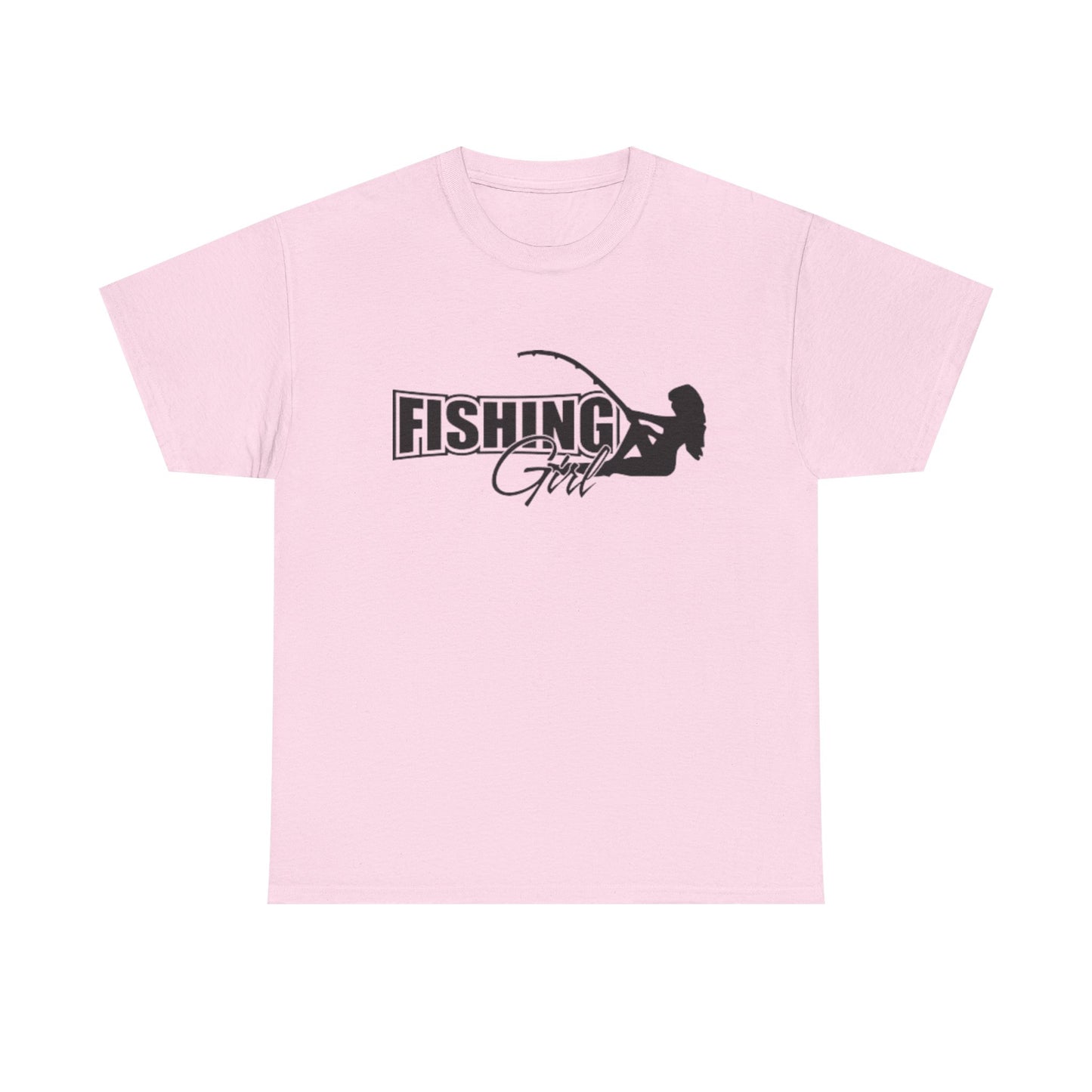Fishing girl unisex heavy cotton t-shirt