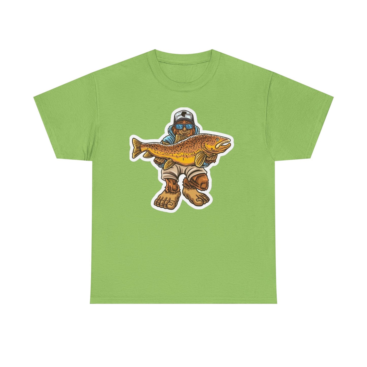 Bigfoot fishing unisex heavy cotton t-shirt