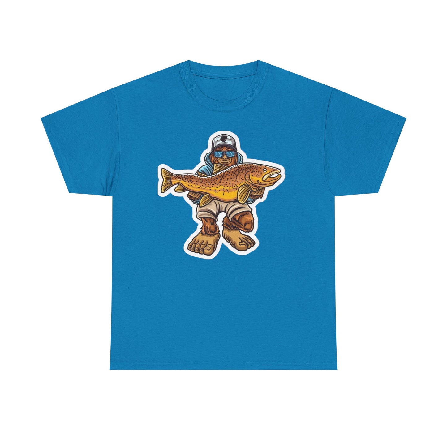 Bigfoot fishing unisex heavy cotton t-shirt