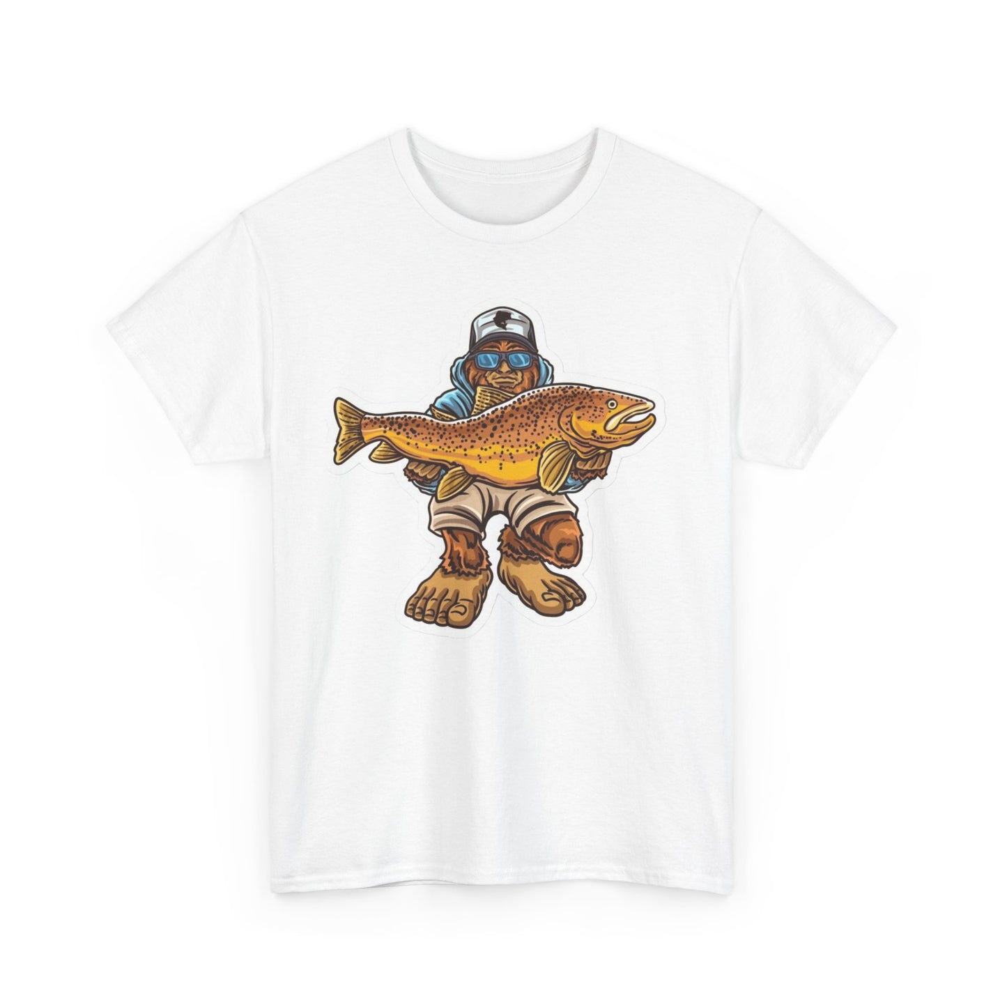 Bigfoot fishing unisex heavy cotton t-shirt