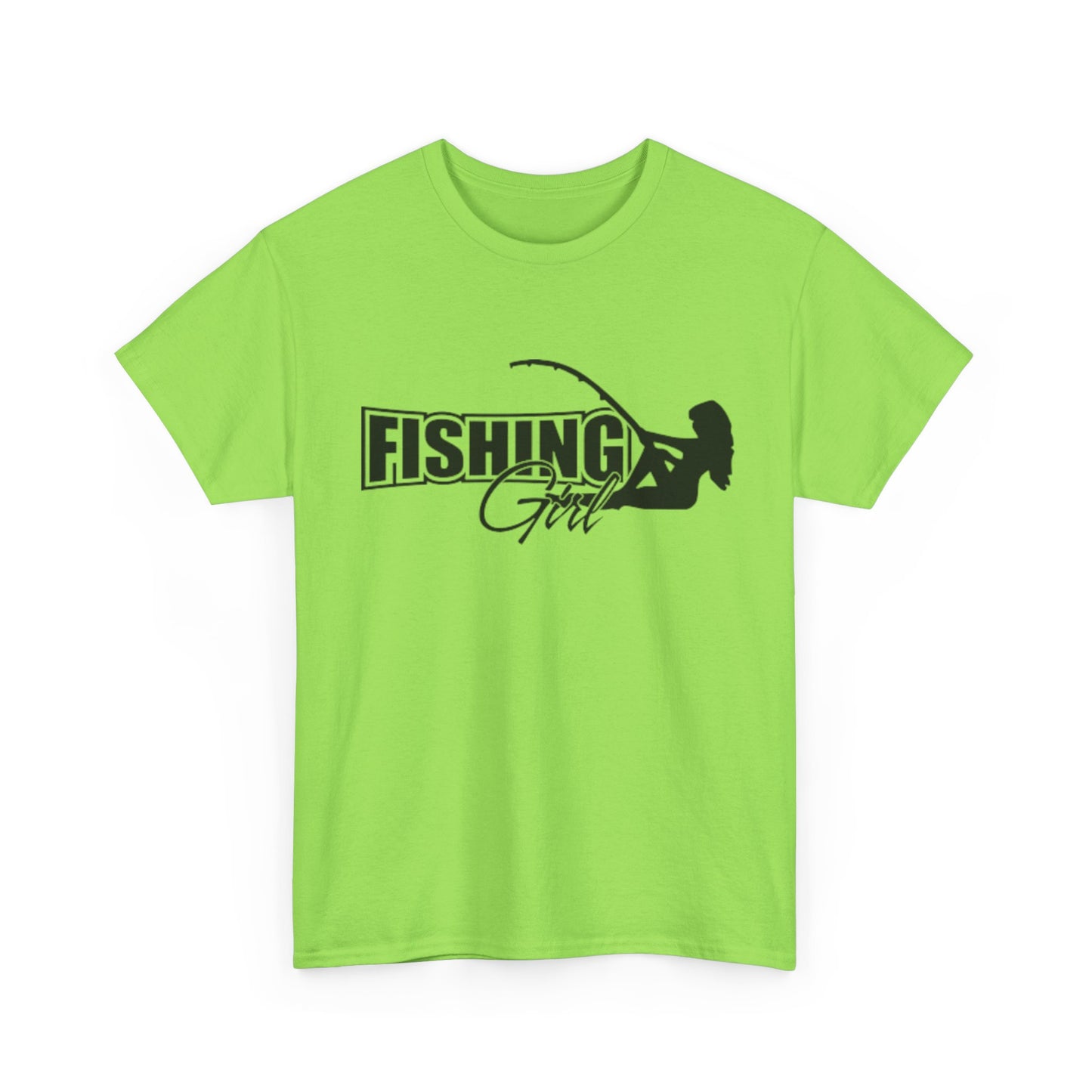 Fishing girl unisex heavy cotton t-shirt