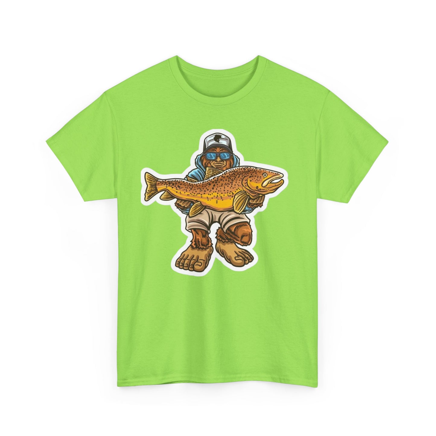 Bigfoot fishing unisex heavy cotton t-shirt