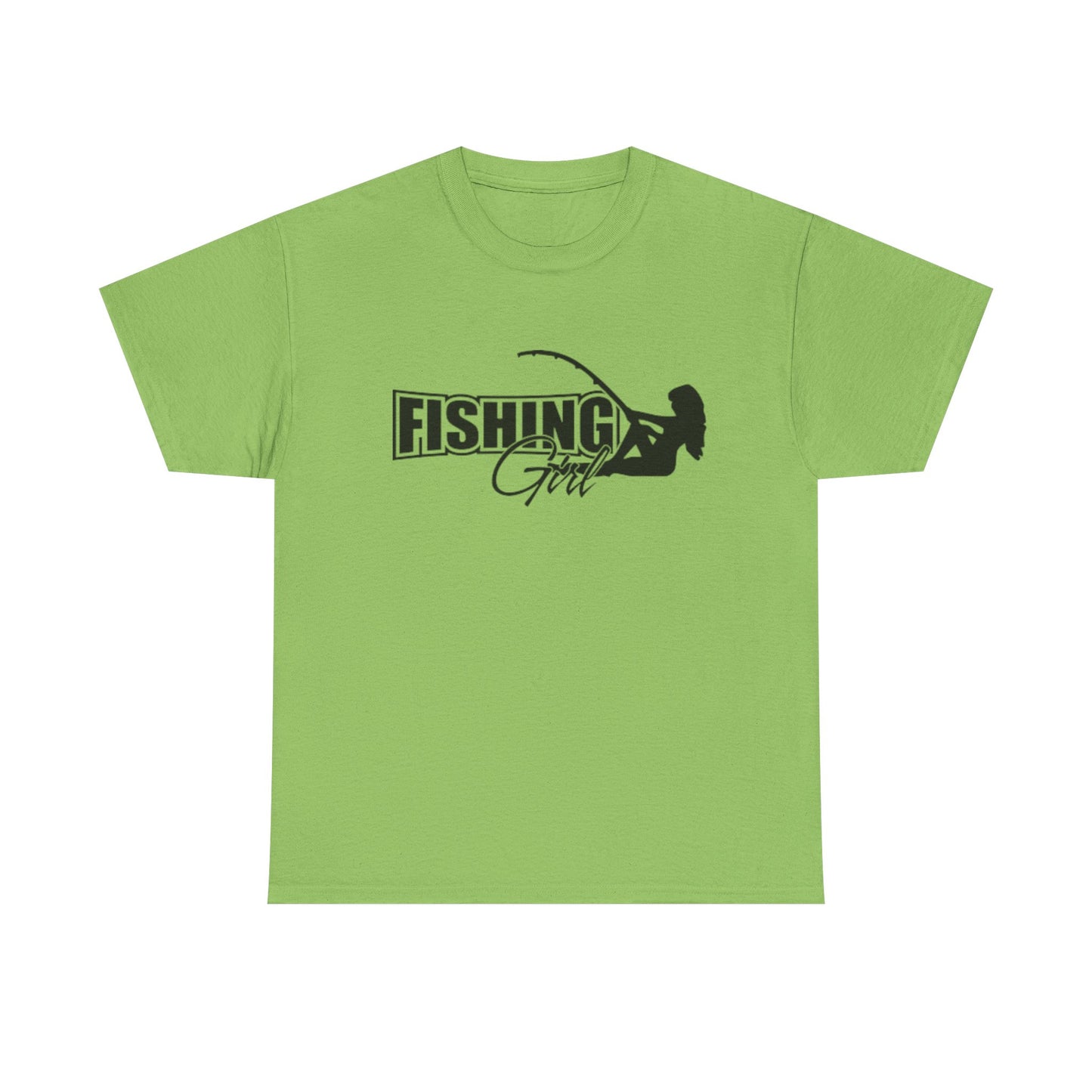 Fishing girl unisex heavy cotton t-shirt