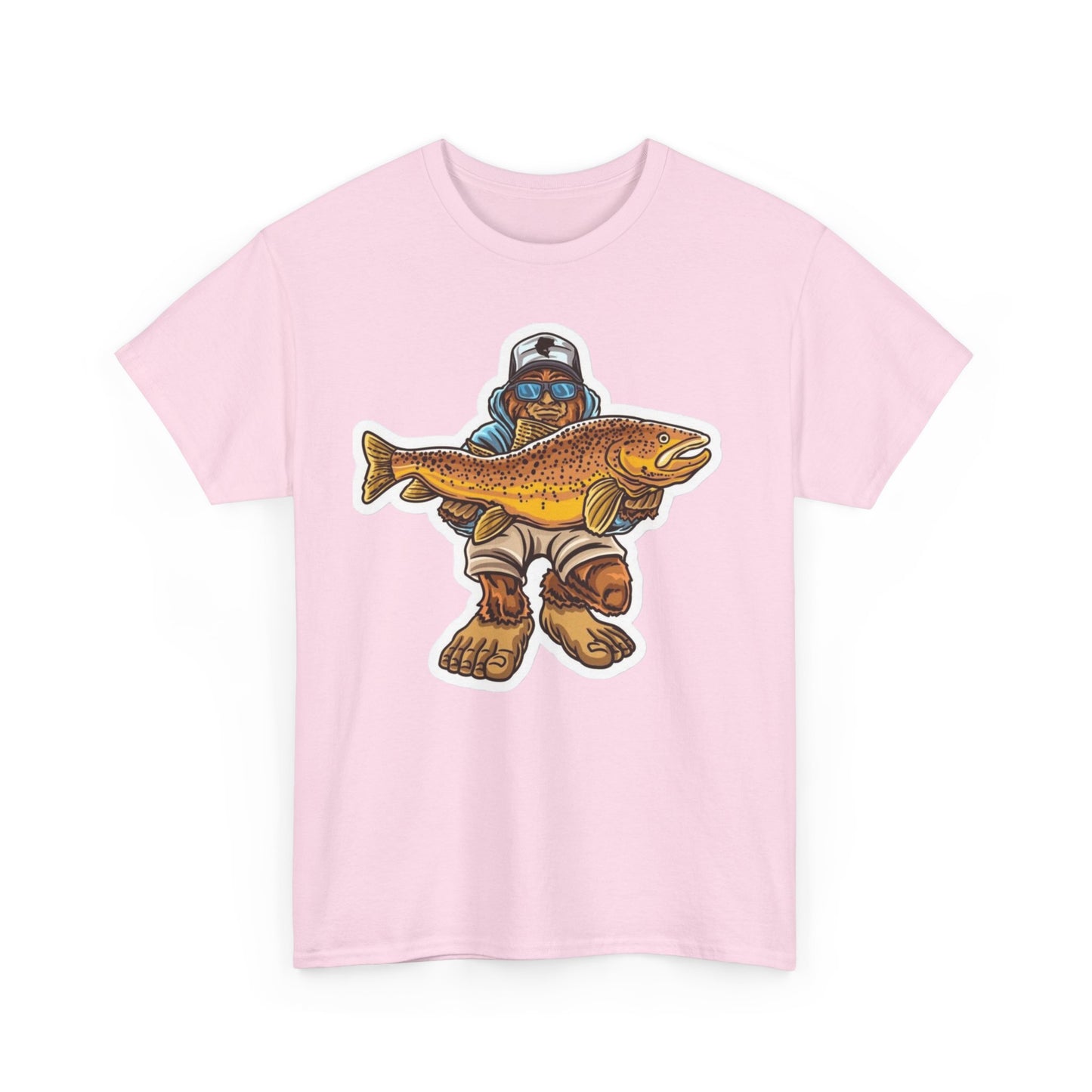 Bigfoot fishing unisex heavy cotton t-shirt