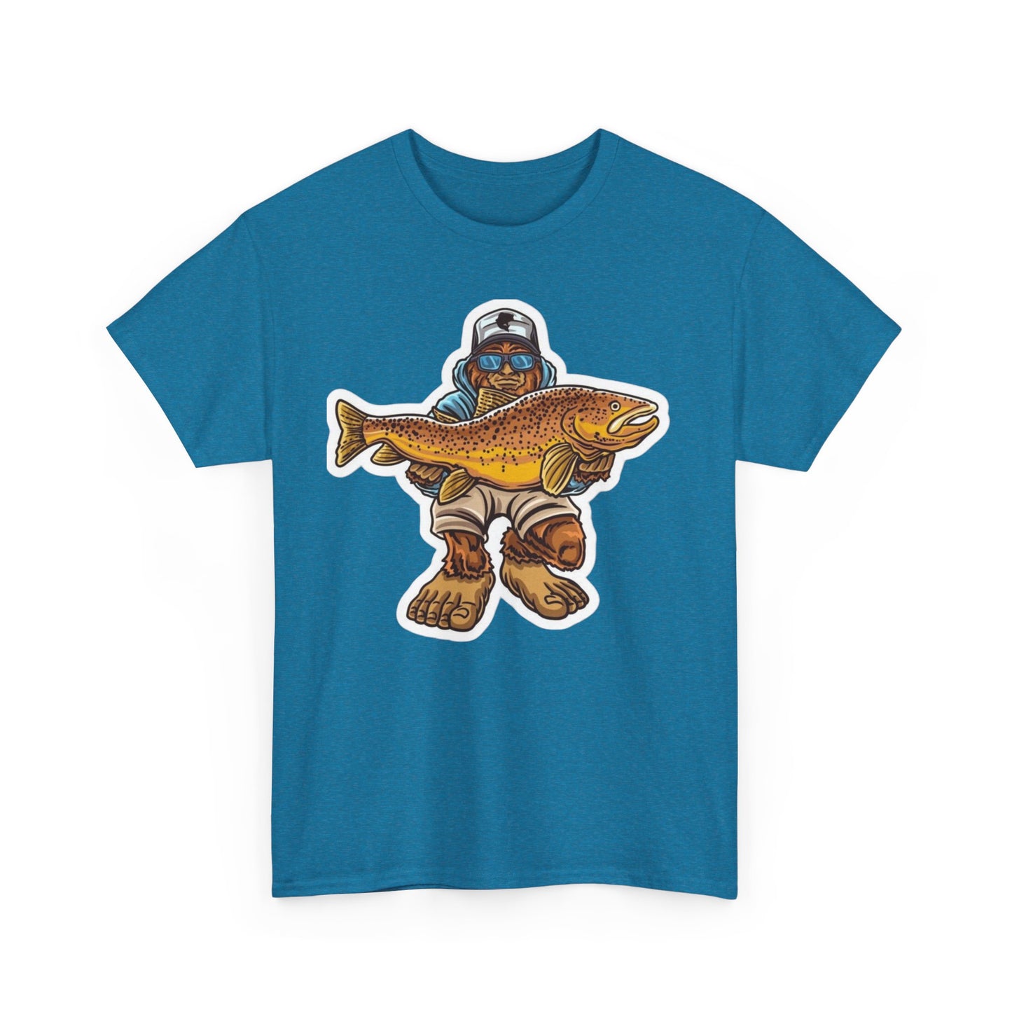 Bigfoot fishing unisex heavy cotton t-shirt