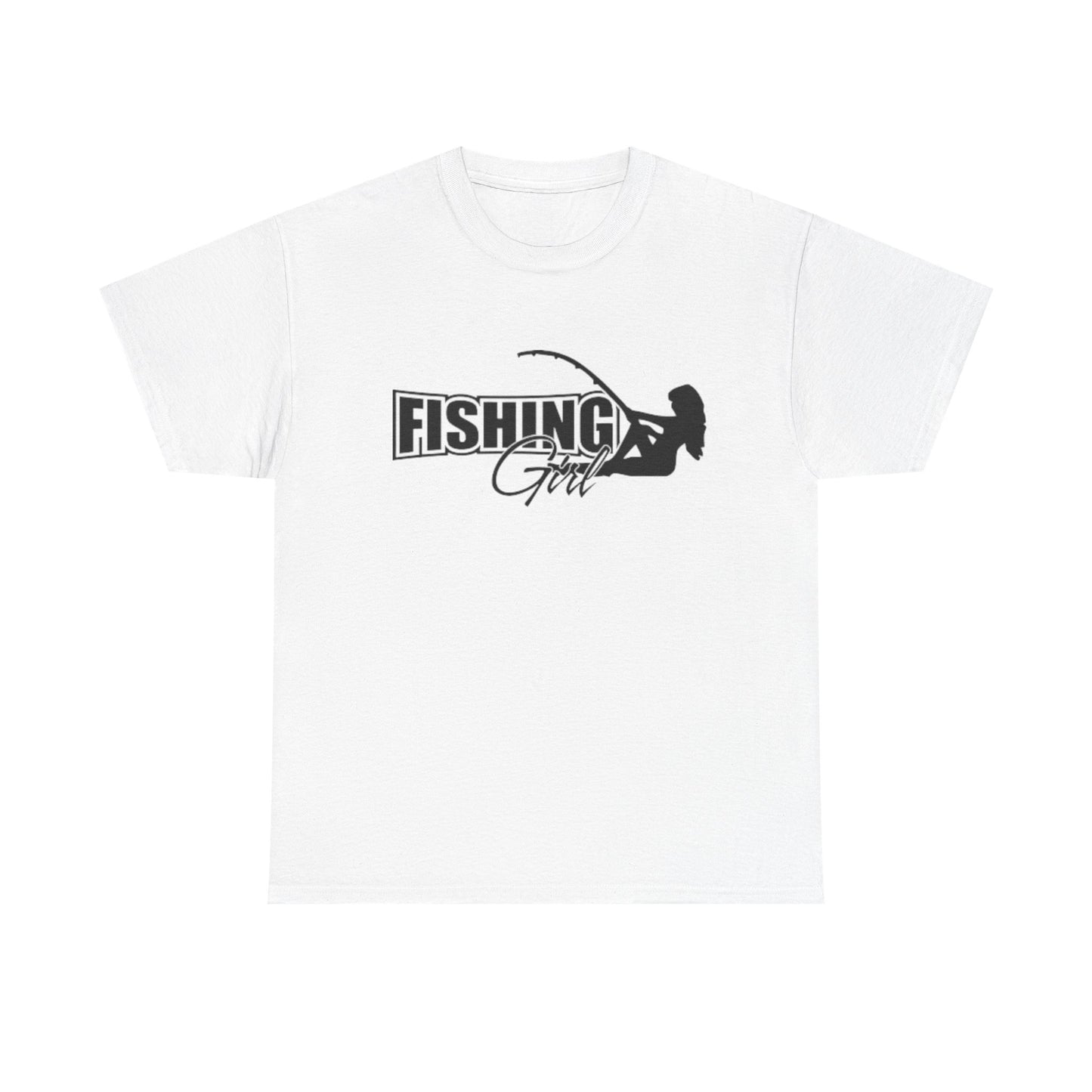 Fishing girl unisex heavy cotton t-shirt