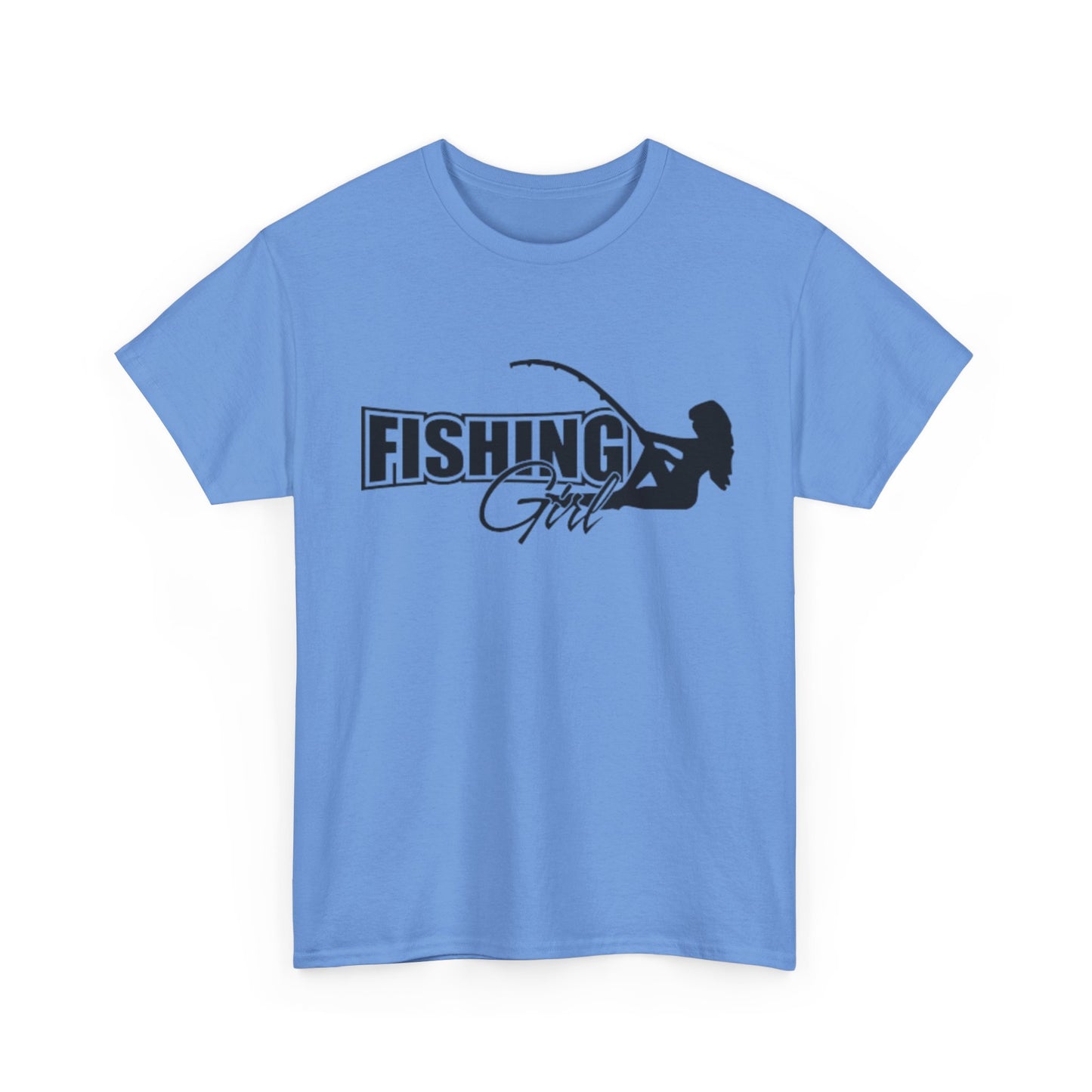 Fishing girl unisex heavy cotton t-shirt
