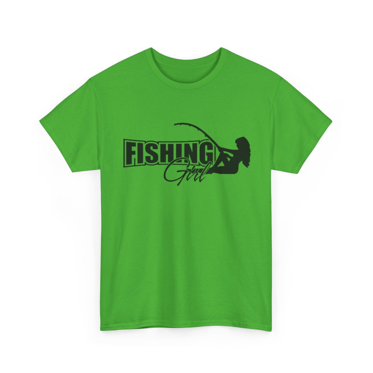 Fishing girl unisex heavy cotton t-shirt
