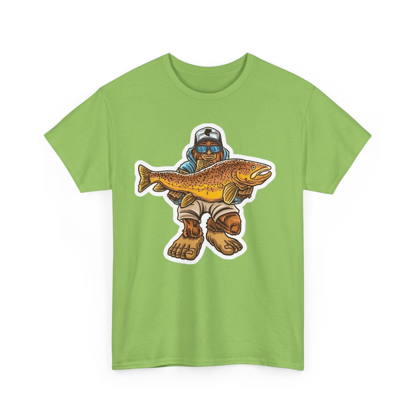 Bigfoot fishing unisex heavy cotton t-shirt