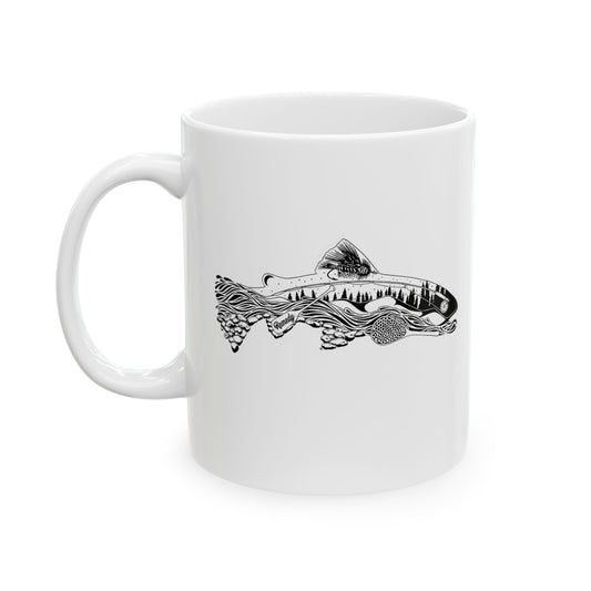 Trout fish design mug
