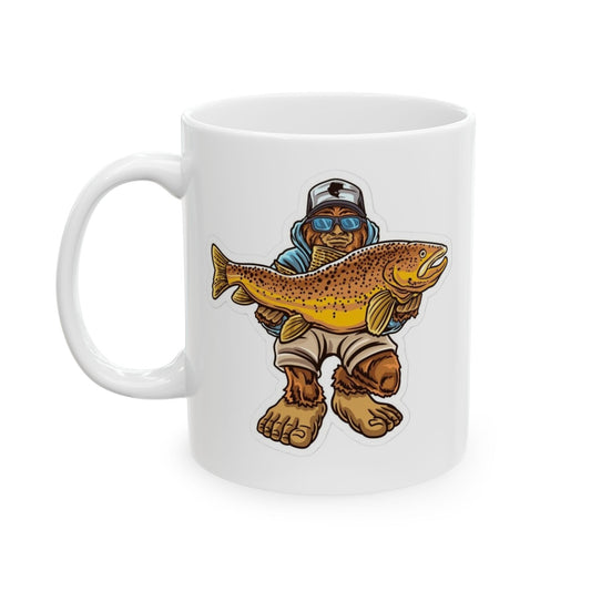 Big foot fishing mug