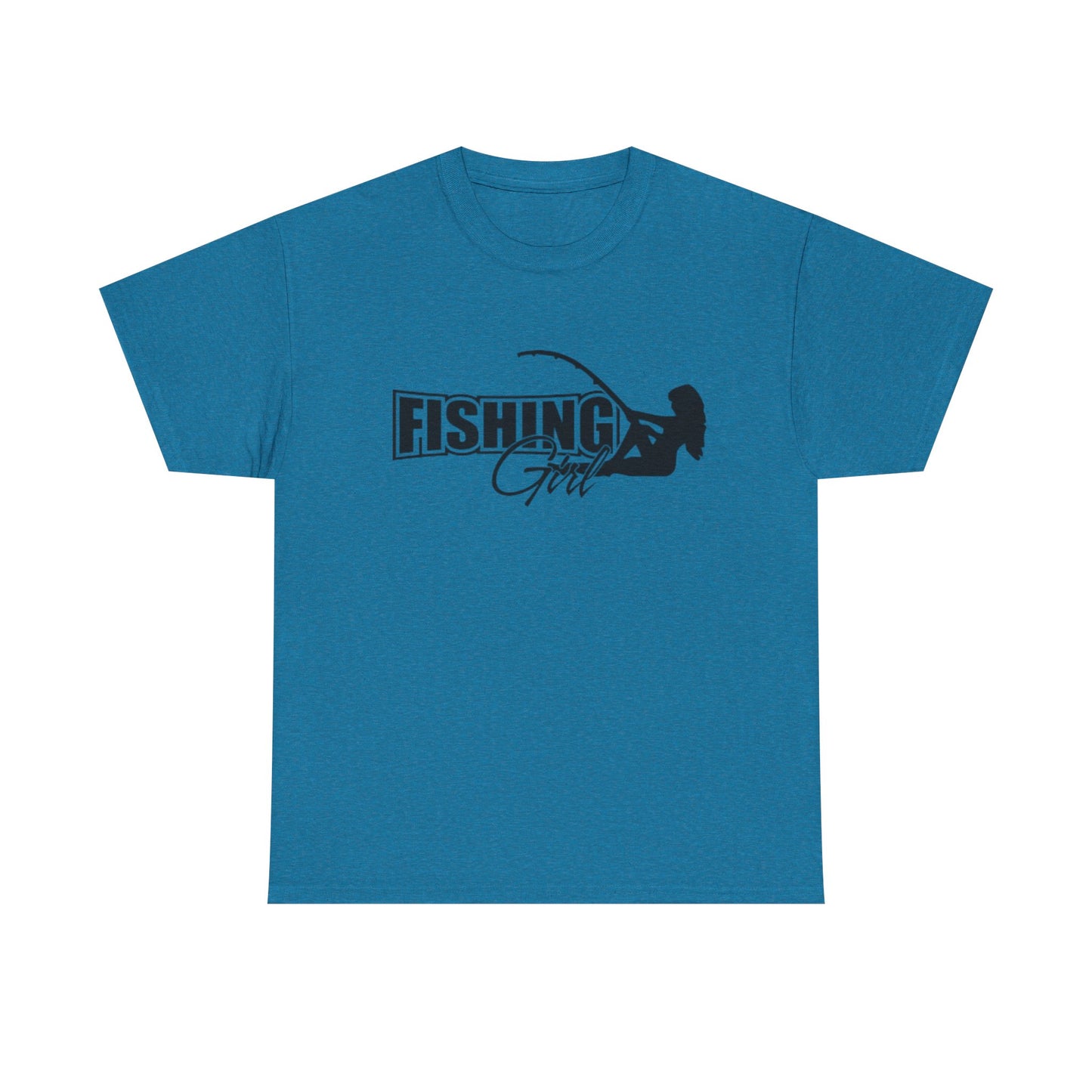 Fishing girl unisex heavy cotton t-shirt