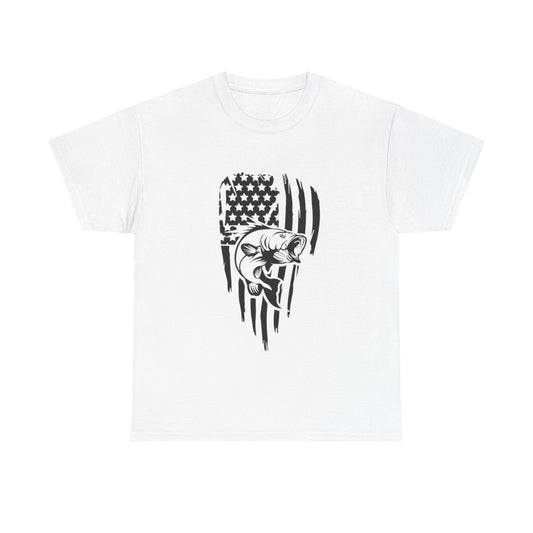 USA flag fishing unisex heavy cotton t-shirt