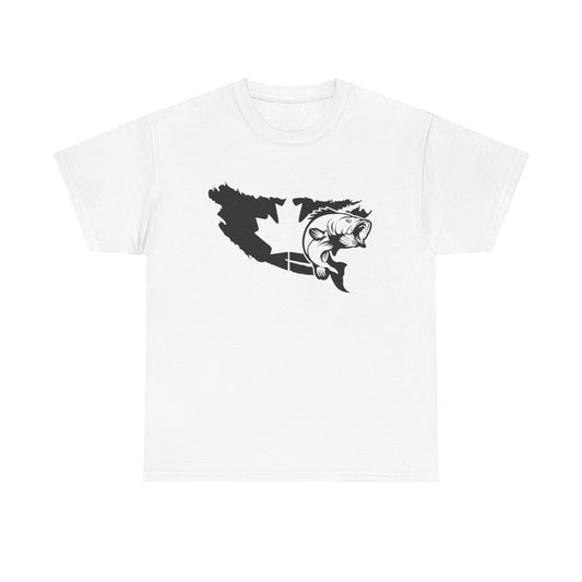 Canada map fishing unisex heavy cotton t-shirt