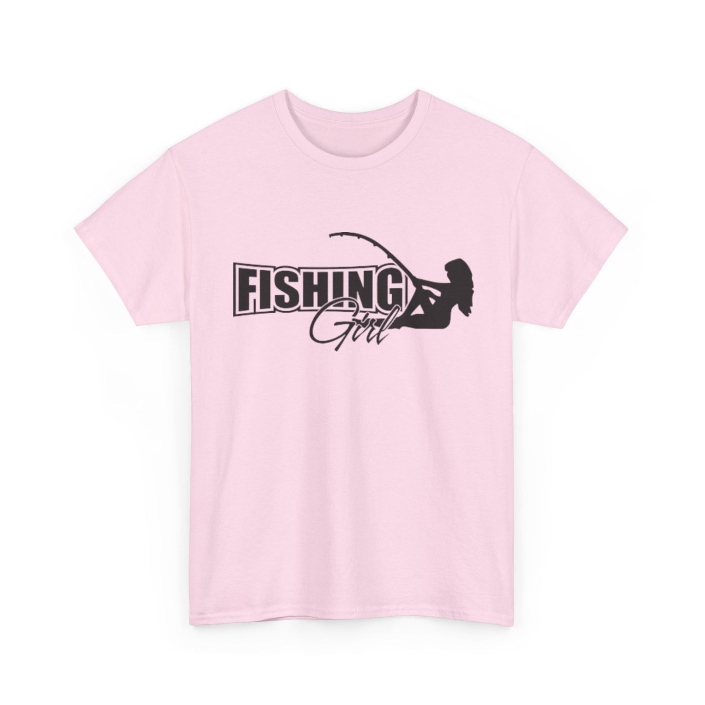Fishing girl unisex heavy cotton t-shirt