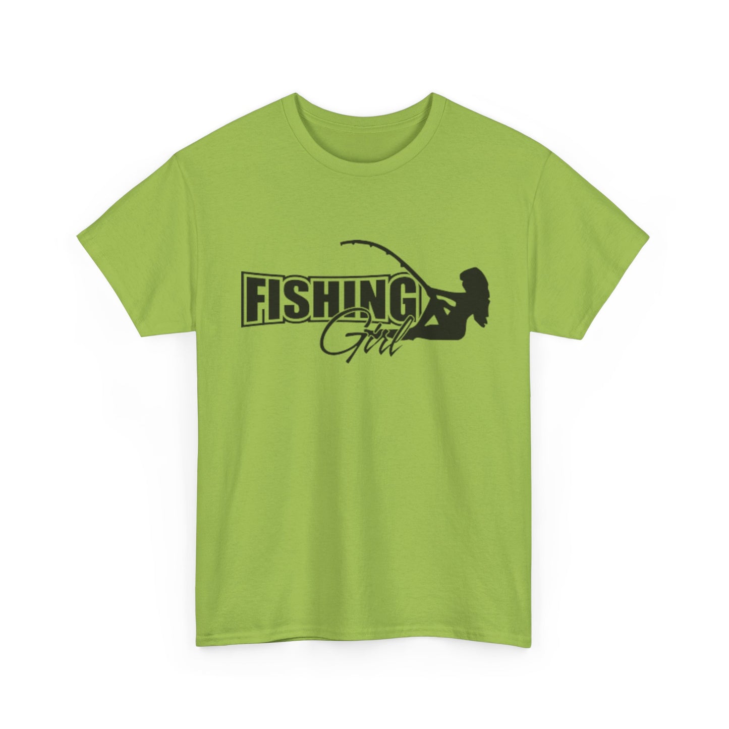 Fishing girl unisex heavy cotton t-shirt