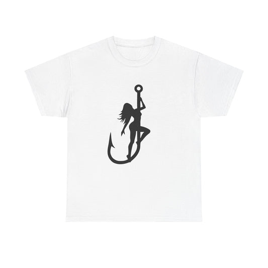 Fishing hook unisex heavy cotton t-shirt