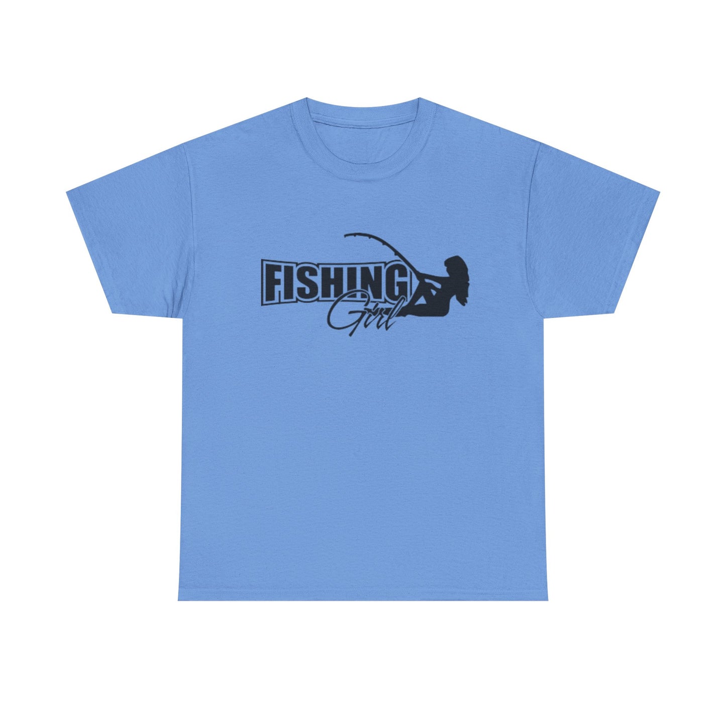 Fishing girl unisex heavy cotton t-shirt