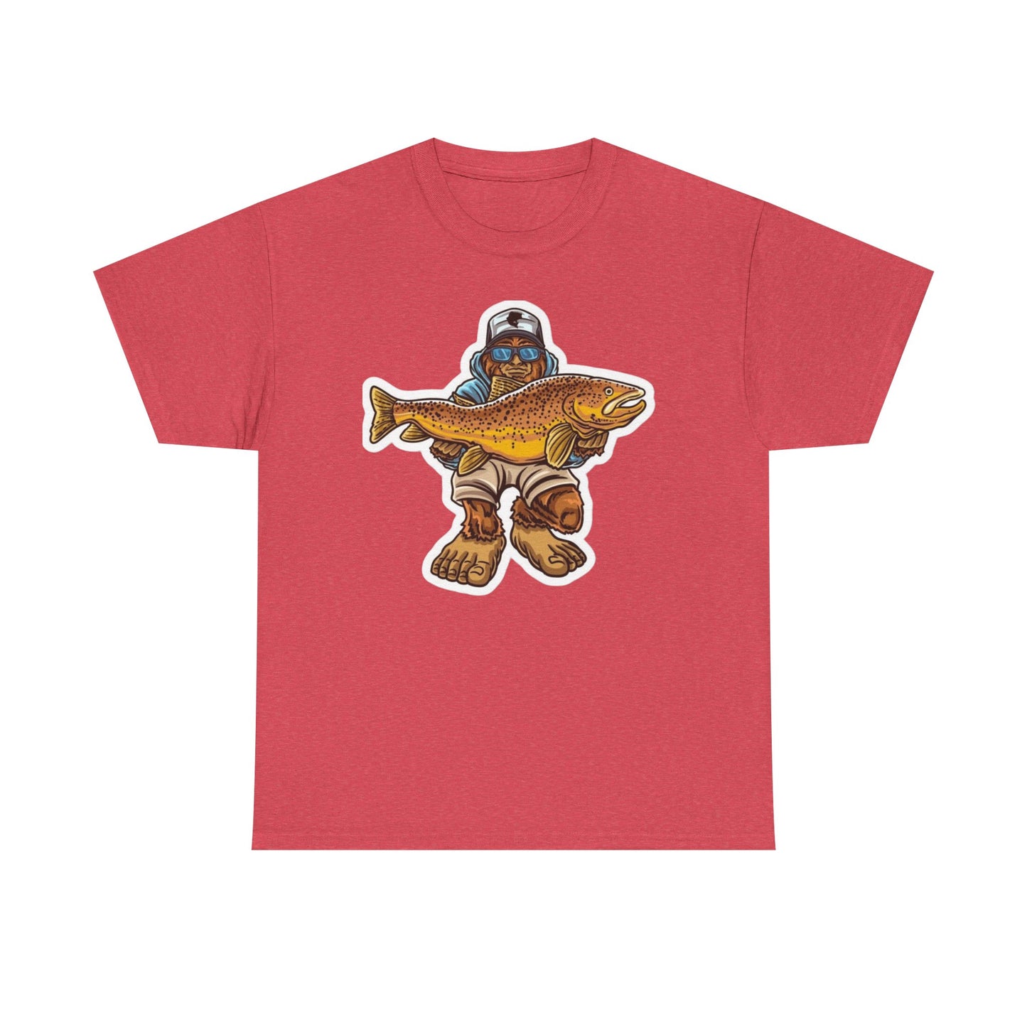 Bigfoot fishing unisex heavy cotton t-shirt