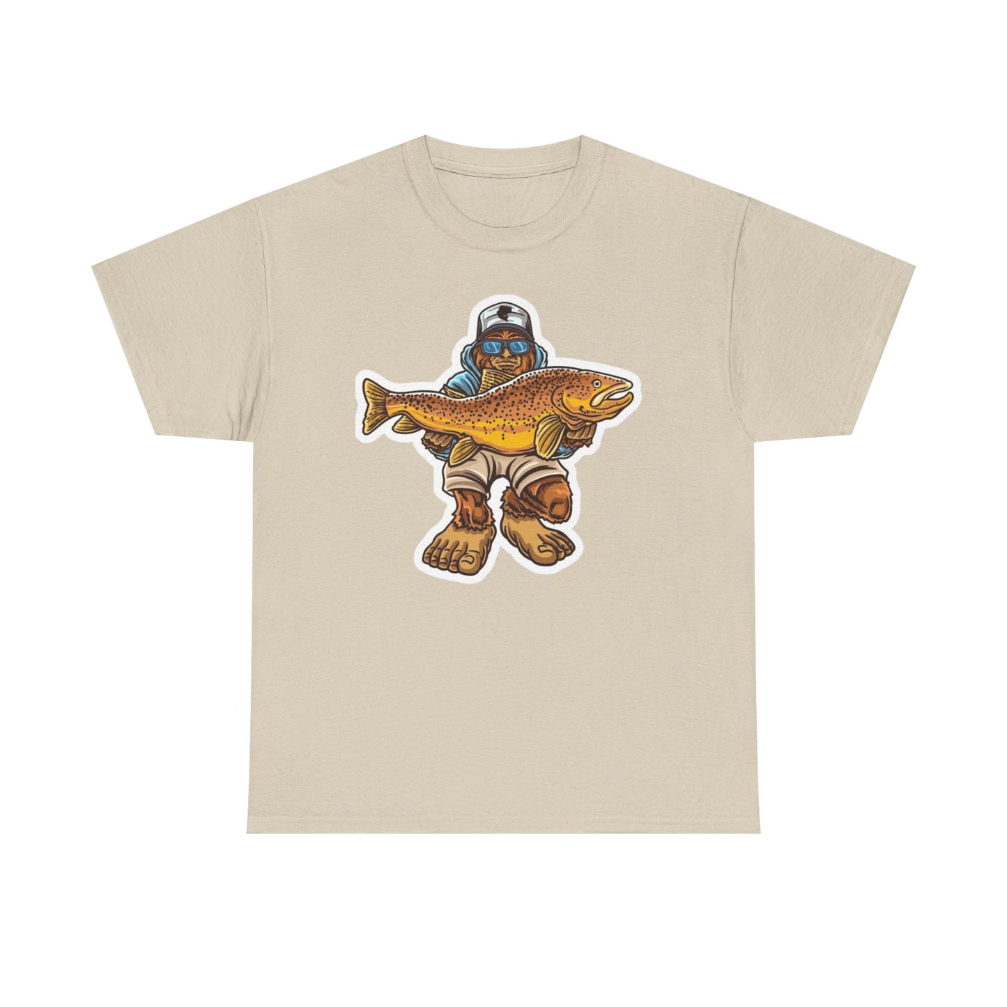 Bigfoot fishing unisex heavy cotton t-shirt
