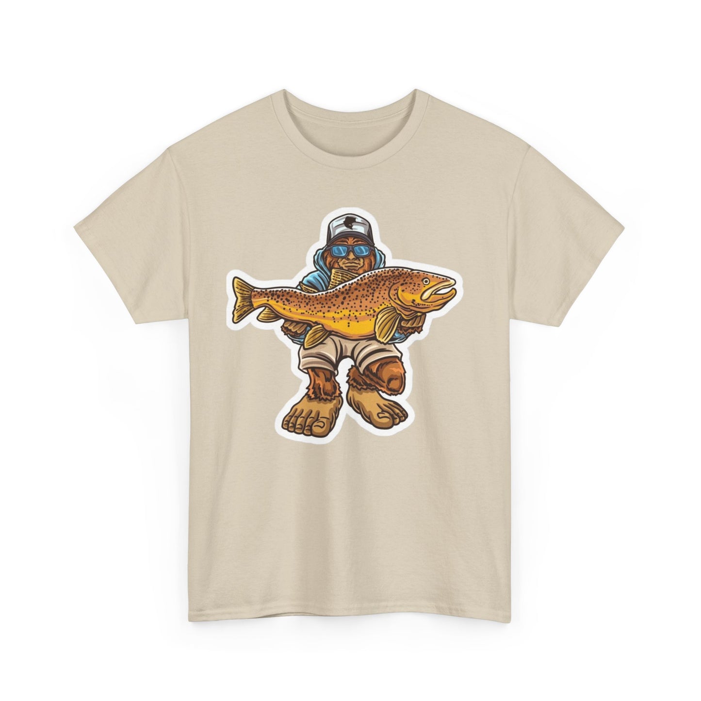 Bigfoot fishing unisex heavy cotton t-shirt