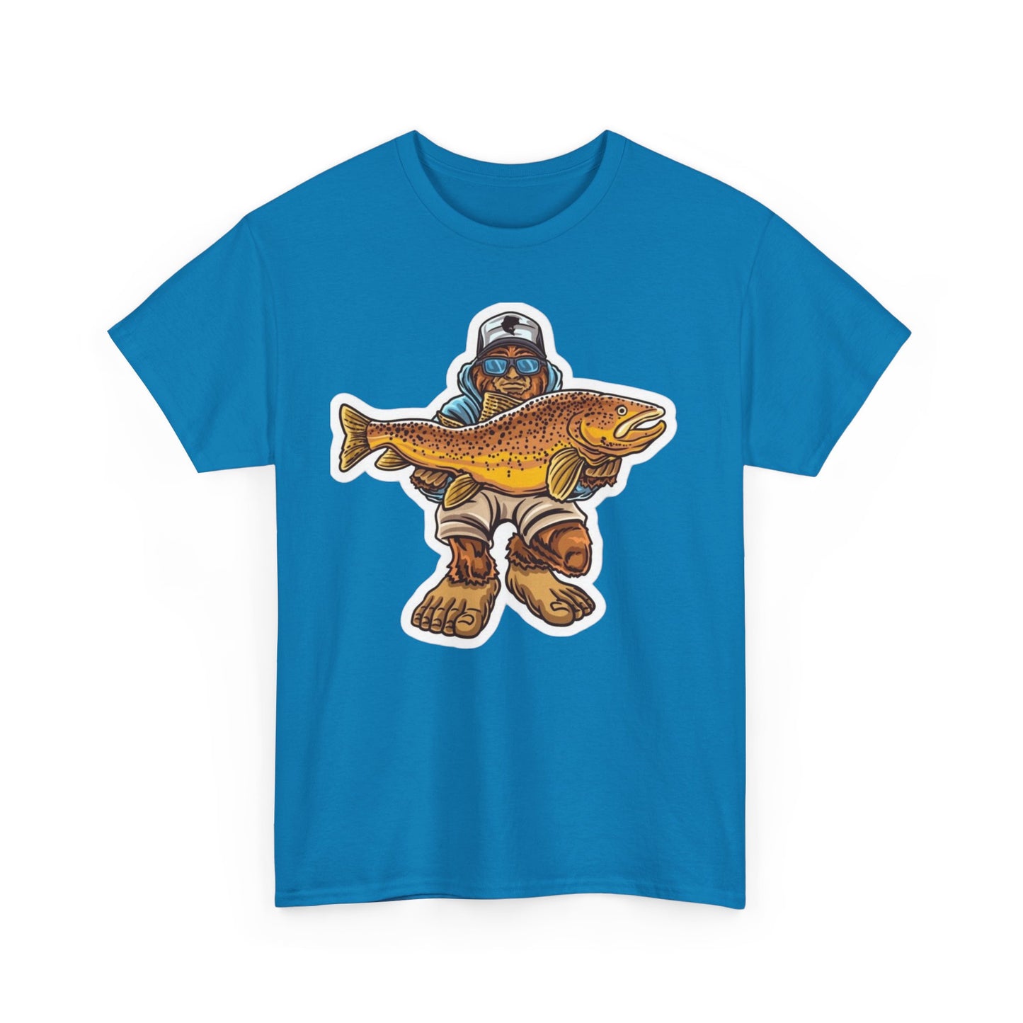 Bigfoot fishing unisex heavy cotton t-shirt