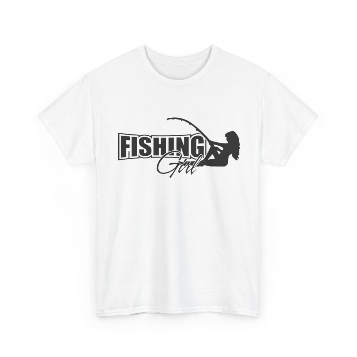 Fishing girl unisex heavy cotton t-shirt