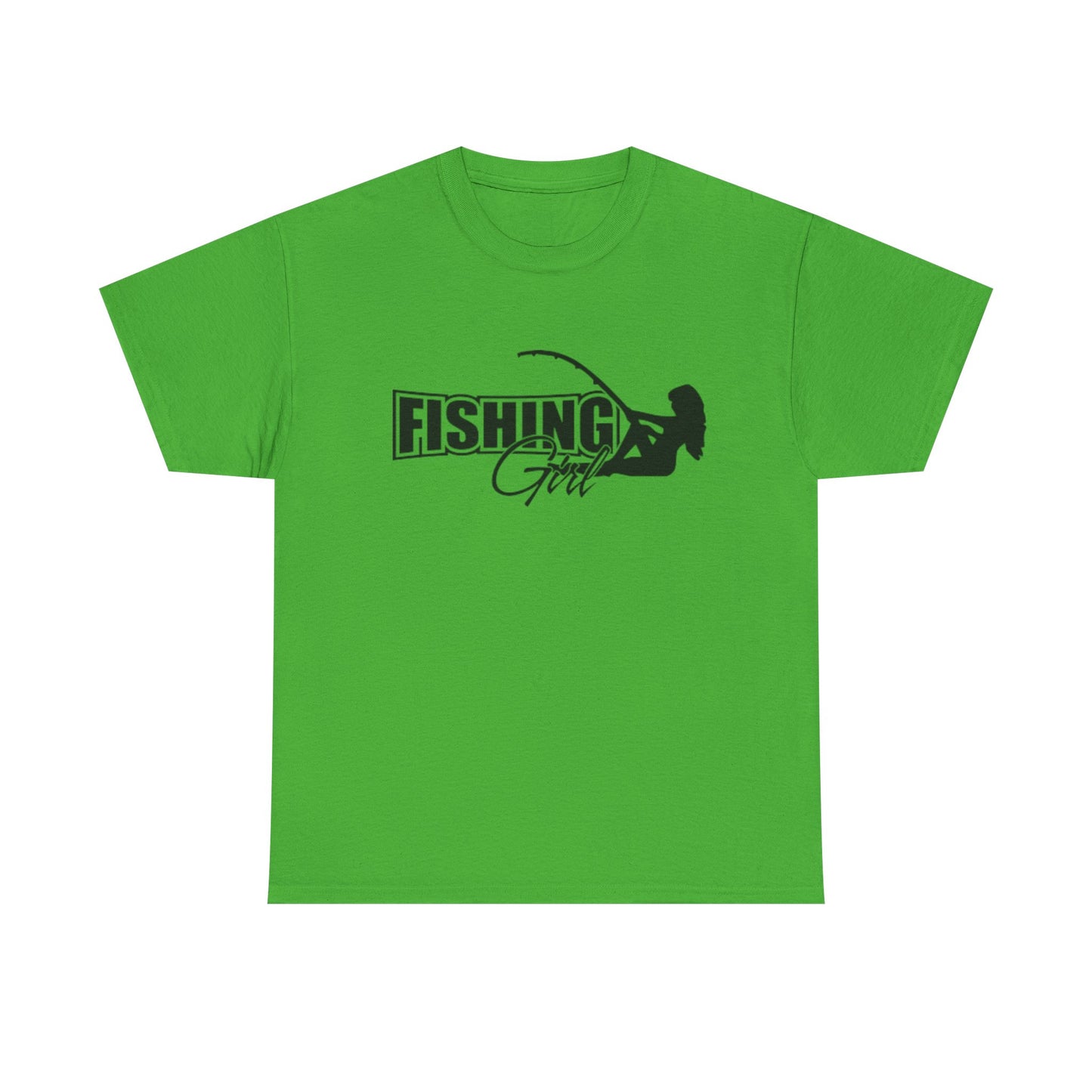 Fishing girl unisex heavy cotton t-shirt