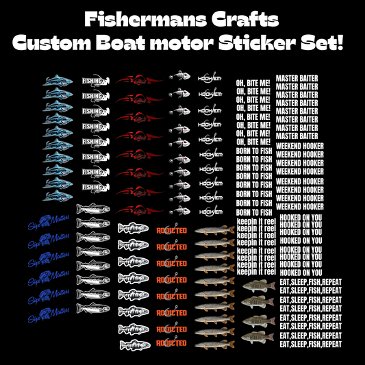 Boat motor stirrer sticker set - 18pcs